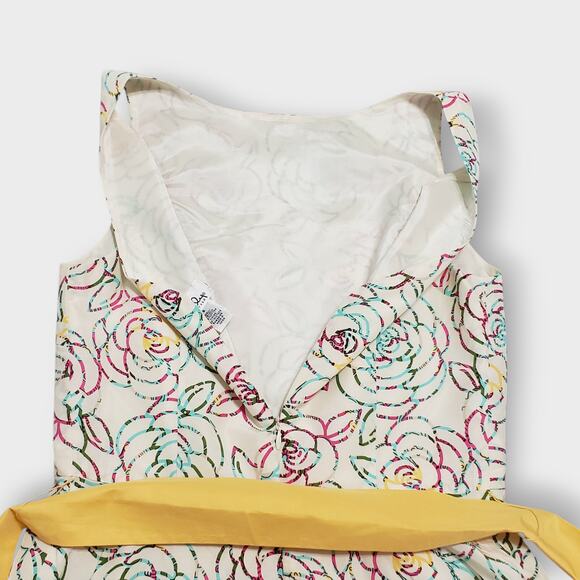 Vtg Lilly Pulitzer White Label Silk Blend Floral Dress Sz 6 Butter Yellow Roses - Picture 9 of 12